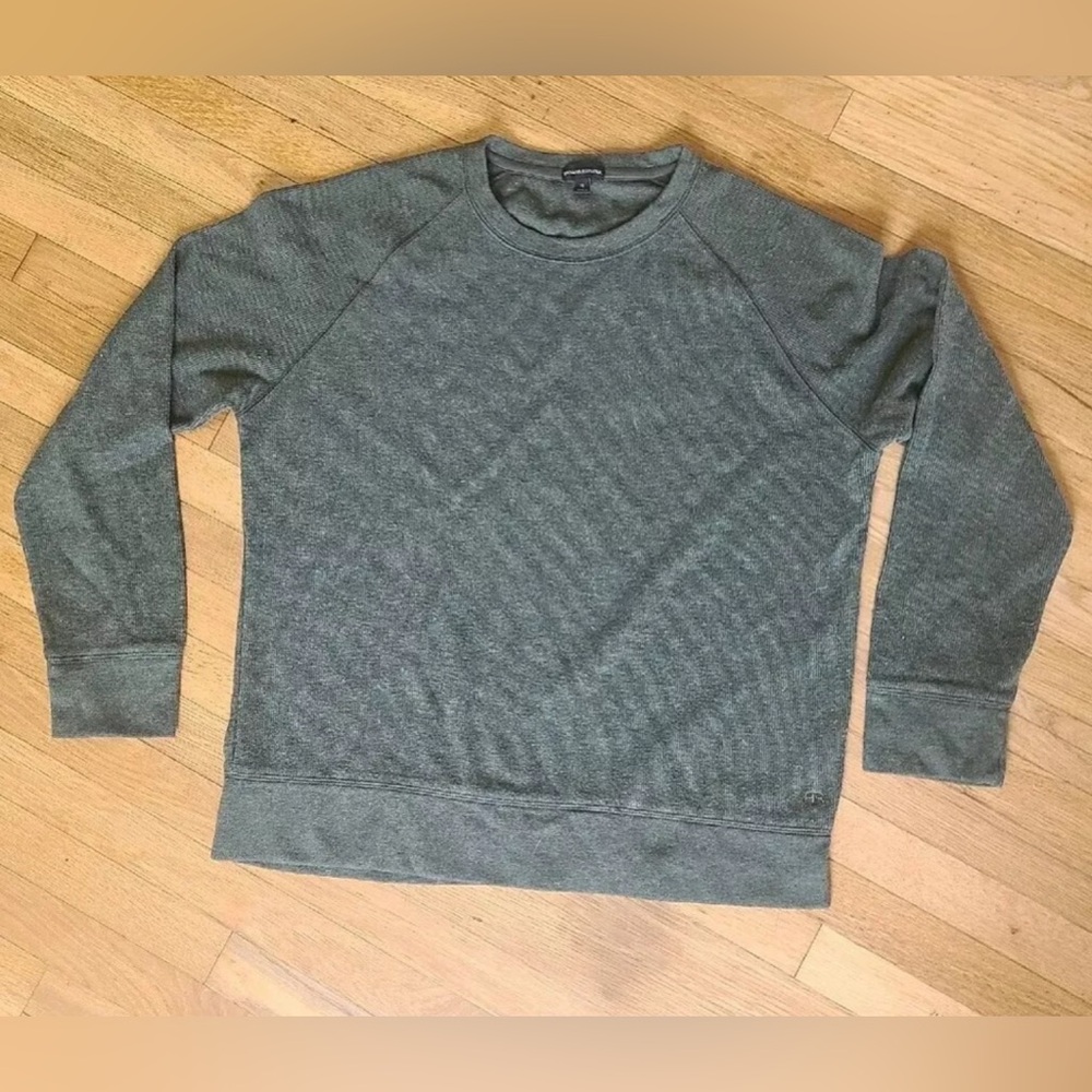 Banana Republic Mens XL Ribbed Crew Neck Sweater Olive Green EUC